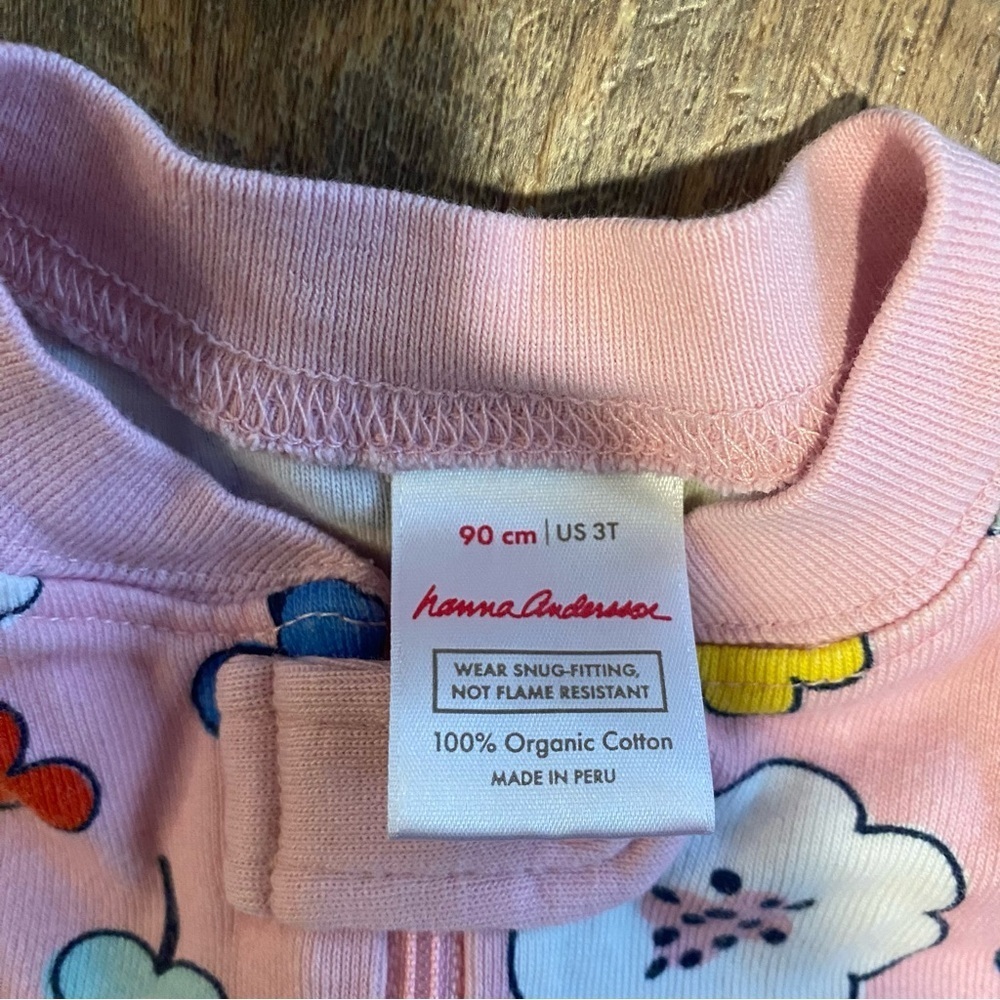 Hanna Andersson Floral Kids One Piece Pajamas Size 3T - Picture 4 of 5